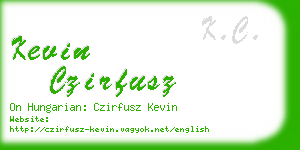 kevin czirfusz business card